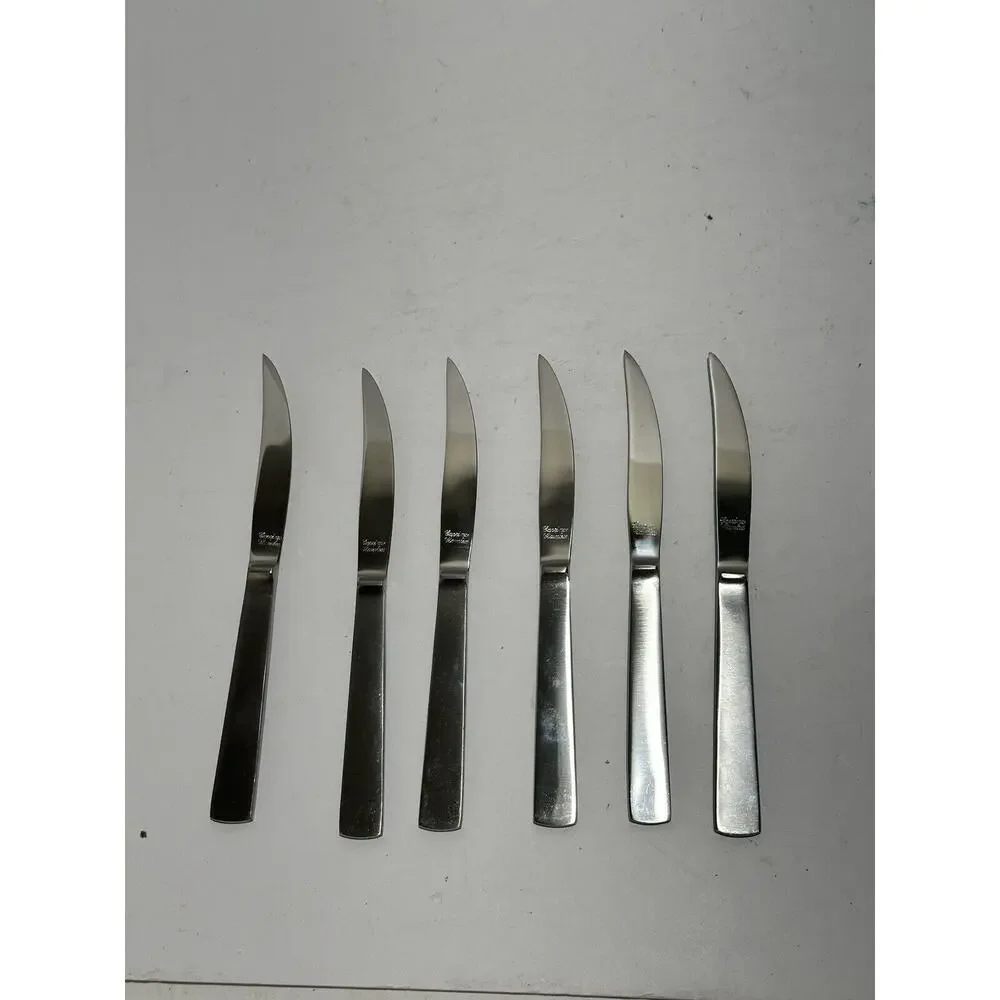 Lot‎ of 6 Pieces Capri Stainless Italy Flatware Knife Pointy Steak MCM Vintage